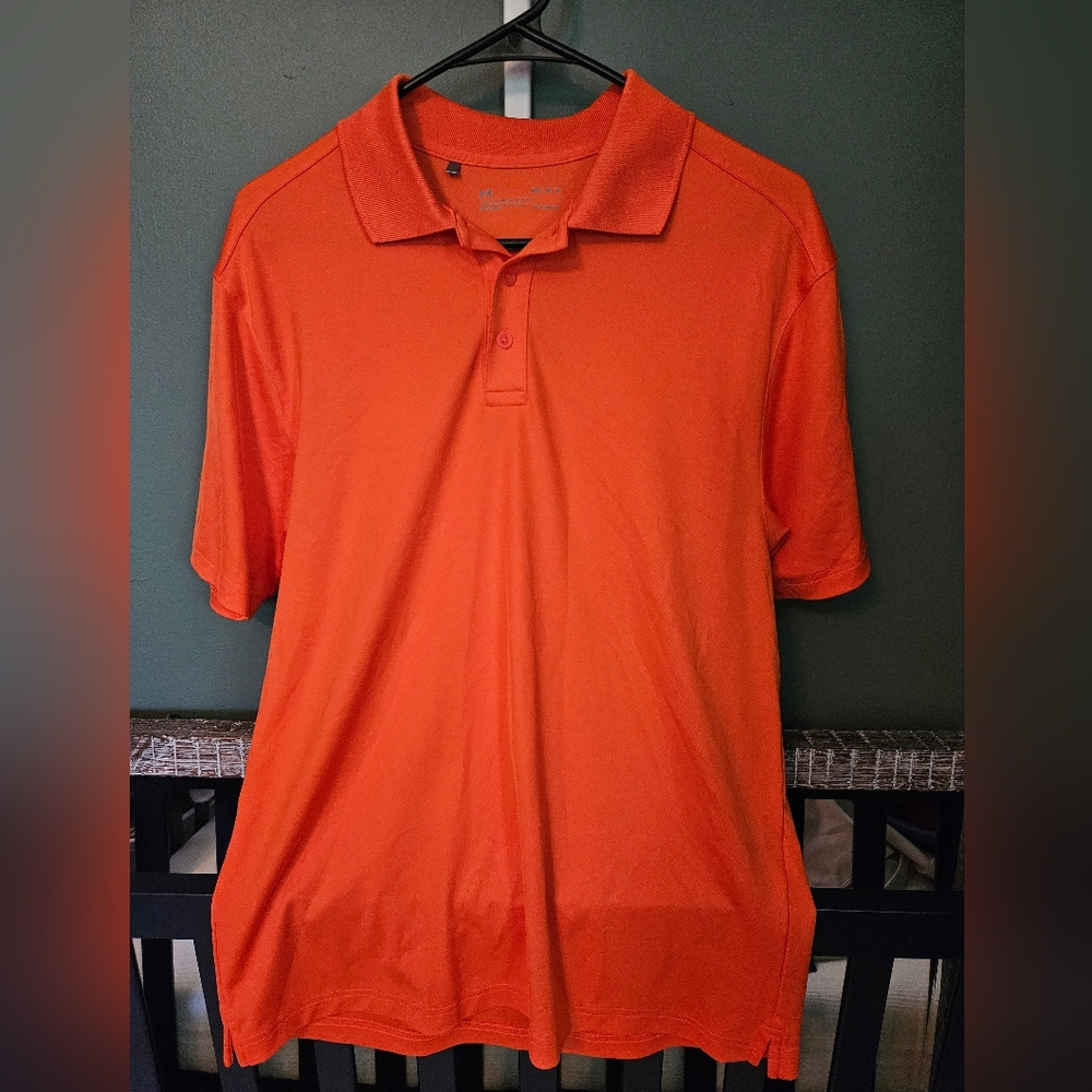 Under Armour Men's Orange Heatgear Polo Shirt